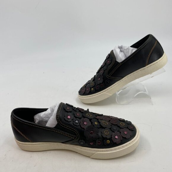 Coach Black Floral Slip-On Loafers | Size 9 - Women's Flats - Picture 6 of 7